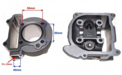 Set motor + chiulasa scuter 4T 80cc GY6