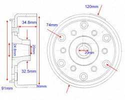 Volanta ATV Linhai 300cc (diametru interior 93mm)