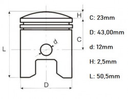 Piston scuter 2T 50cc Yamaha DT 