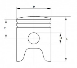 Piston Aprilia Leonardo 62mm (4T 150cc) Meteor