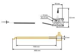 Cablu acceleratie + maneta motor universal 150 cm