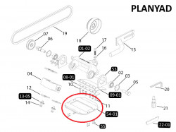 Placa ghidare atasament tip "rindea" (plan drept)