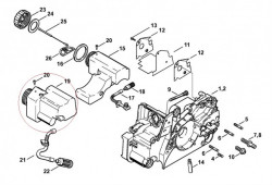 Резервоар бензинов за моторни триони Stihl MS 170, MS 180, 017, 018 - Img 6
