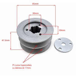 Fulie motosapa / motocultor diesel 186F (ax canelat 25mm)