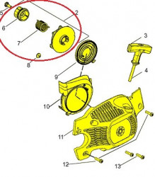Demaror drujba Husqvarna 137,142 Cal II (cu pinion fulie detasabil)