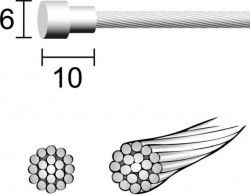 10 x Cablu frana spate bicicleta 180 cm (fara camasa)