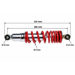 Amortiguador para quad de 50 cc, 110 cc y 125 cc - casquillo de 27 cm - casquillo