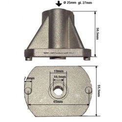 Blade holder for Castel Garden NG 504 and Stiga Combi 48B lawnmowers (25.4 mm)