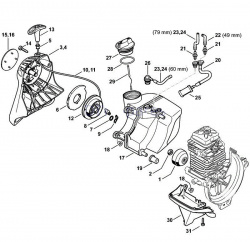 Rezervor benzina motocoasa compatibil Stihl FS91, FS111, FS131