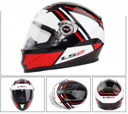 Casca moto LS2 FF-358 (Rosu-Alb-Negru) L