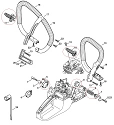 Set amortizoare drujba compatibile Stihl MS 341, MS 361 (5 Buc)