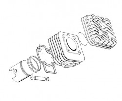 Set motor scuter 2T 80cc Piaggio (racire aer)-3