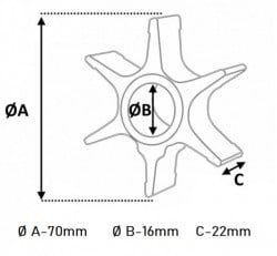 Turbina pompa apa motor barca Yamaha