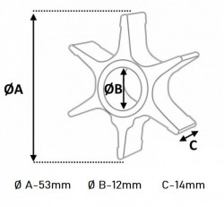 Turbina pompa apa motor barca 68T-44352-00