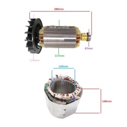 Stator si Rotor generator 5-6 KW (Gx 390, 188 ) Cupru (Trifazic)