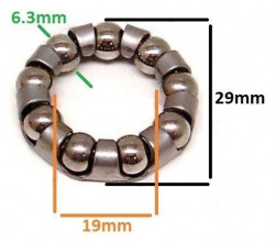 Coronita bicicleta  dim 29 x 19mm Ø 6.3mm
