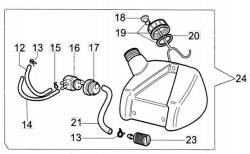 Rezervor benzina motocoasa compatibil Oleo-Mac Sparta 25, 250