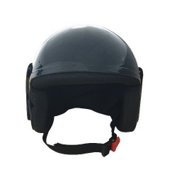 Casca scuter open face simpla (negru lucios)-2