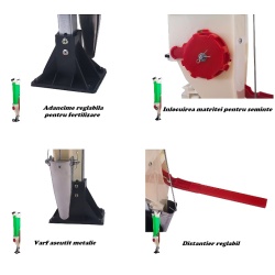 Semanator manual pentru seminte (cu dispenser pentru fertilizator)