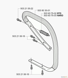 Amortizor drujba Husqvarna 362, 365, 371, 372, 570, 575 - maner (cal. 1)