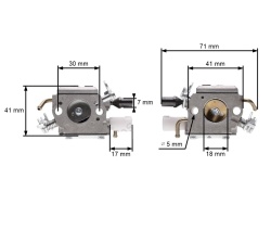 Carburator drujba Husqvarna 340, 345, 350, 353 (cu pompita, cu 2 tevi)