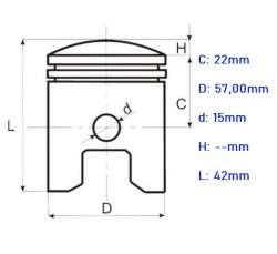 Piston scuter 4T Piaggio Fly 125cc