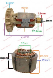 Statore e rotore del generatore 2 - 5 kw (Gx 160, 168F ecc.) Rame (trifase) - Img 4