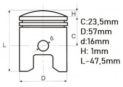 Piston scuter Suzuky Burgman UH125 125cc (Ø 57mm)