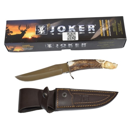 Cutit Joker CT33 Jabato, maner corn de cerb, husa din piele, lama 140 mm. | cod: ct33 - Img 4