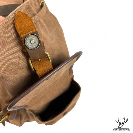 Rucsac vanator Aihki Vintage backpack, olive cu piele maro 15 L. | TAS02100 - Img 5