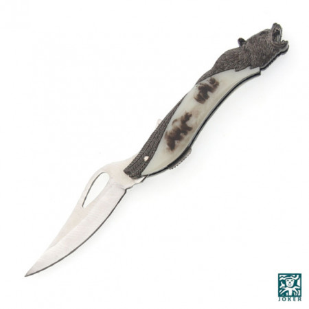 Briceag vanatoare Joker JKR0365 cu ornament urs din zamak/ABS| lama 90 mm