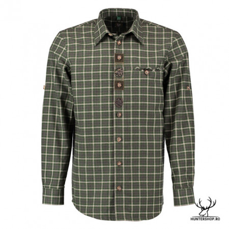Camasa vanator cu patratele verzui Trachten | 3XL (47-48)