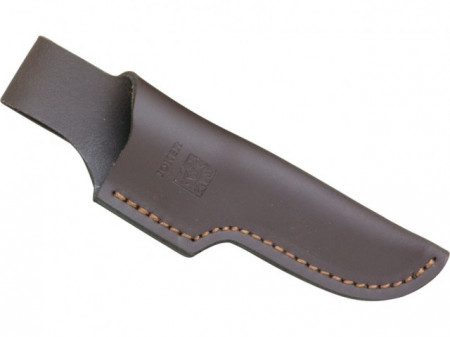 Cutit de vanatoare Joker CC 70 Luchadera maner corn de cerb cu tais de 10 cm in husa piele maro - Img 2