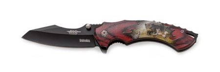 Briceag Joker JKR0737, maner din lemn cu ornamente mistret, deschidere cu o mana, lama: 8.5 cm | cod: JKR0737 - Img 2