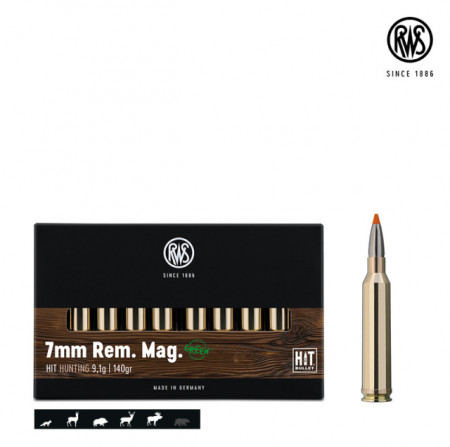 Cartus RWS HIT, cal.: 7 mm RemMag. | 9,1 g.