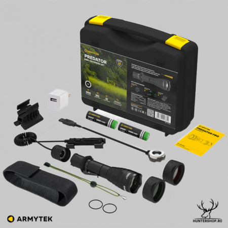 Lanterna Armytek Predator LED Pro Magnetic USB Extended set | 1500 lumen