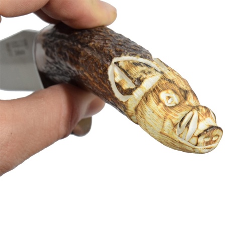 Cutit Joker CT33 Jabato, maner corn de cerb, husa din piele, lama 140 mm. | cod: ct33 - Img 2