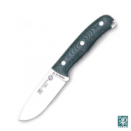 Cutit de vanatoare Joker CV116 Ursus cu maner din lemn verde, cu husa piele negru | lama: 10 cm