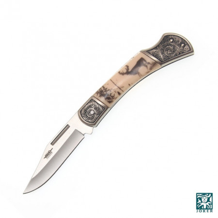 Briceag Joker JKR0113 cu maner din zamak/ABS, cerb, deschidere cu o mana | 80 mm