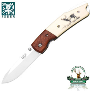 Briceag vanatoare Joker JKR335, cu ornament cerb, tais 75 mm