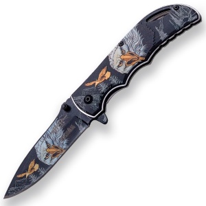 Briceag Joker JKR0618, maner din aluminiu 3D, vultur, lama: 9 cm | cod: JKR0618