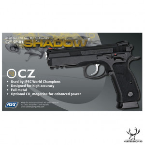 Replica pistol airsoft ASG CZ 75 SP-01 Shadow, full metal, 0.9 J. | 18409