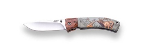 Briceag Joker JKR0654, maner combinat din lemn si plastic cu imagine de cerb, tais: 8.3 cm | cod: JKR0654 - Img 2