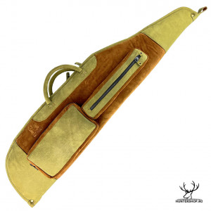 Husa arma din piele maro/verde pentru carabina cu luneta | 120 cm