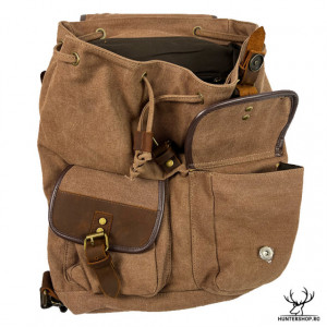 Rucsac vanator Aihki Vintage backpack, olive cu piele maro 15 L. | TAS02100 - Img 6