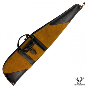 Husa arma carabina cu luneta | piele maro | 130 cm