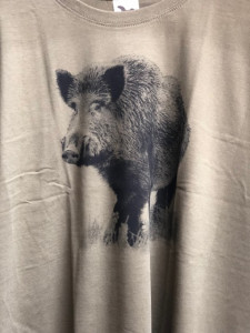 Tricou verde cu imprimeu negru Mitret, Caprior,Cerb