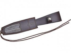 CUTIT DE VANATOARE JOKER CF 96-3 cu maner din corn de cerb negru si tais de 16 cm in husa piele maro