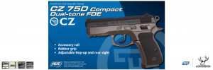 Replica pistol airsoft ASG CZ 75D Compact, DualTone FDE | 18603