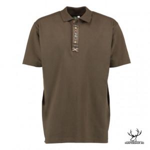 Tricou vanator Trachten cu guler, brodat | M, L, XL, XXL, 3XL